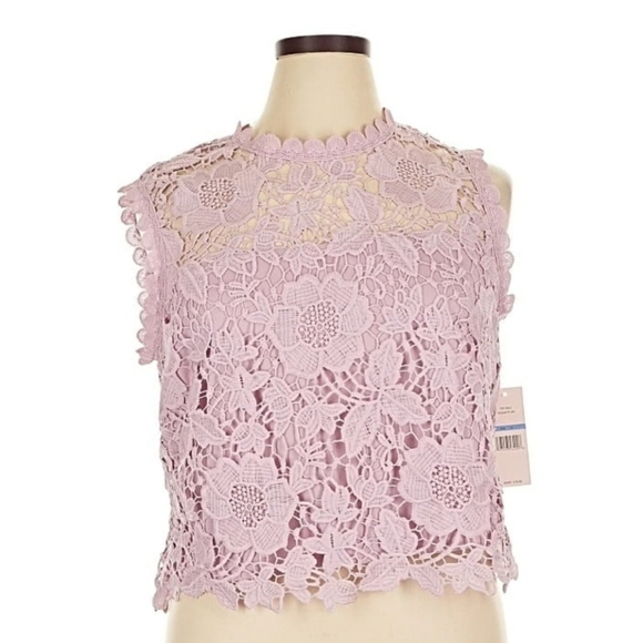 Nanette Lepore Tops - Nanette Lepore NWT XL Romantic Floral Lace Crop Top